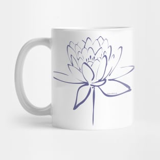 Blue Calligraphy Lotus Mug